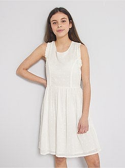 Vestido crepe a ponto cheio - Kiabi