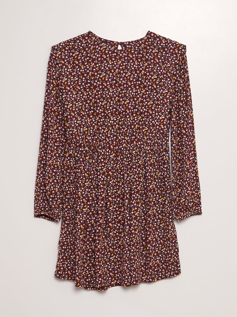 Vestido crepe de manga comprida VERMELHO - Kiabi
