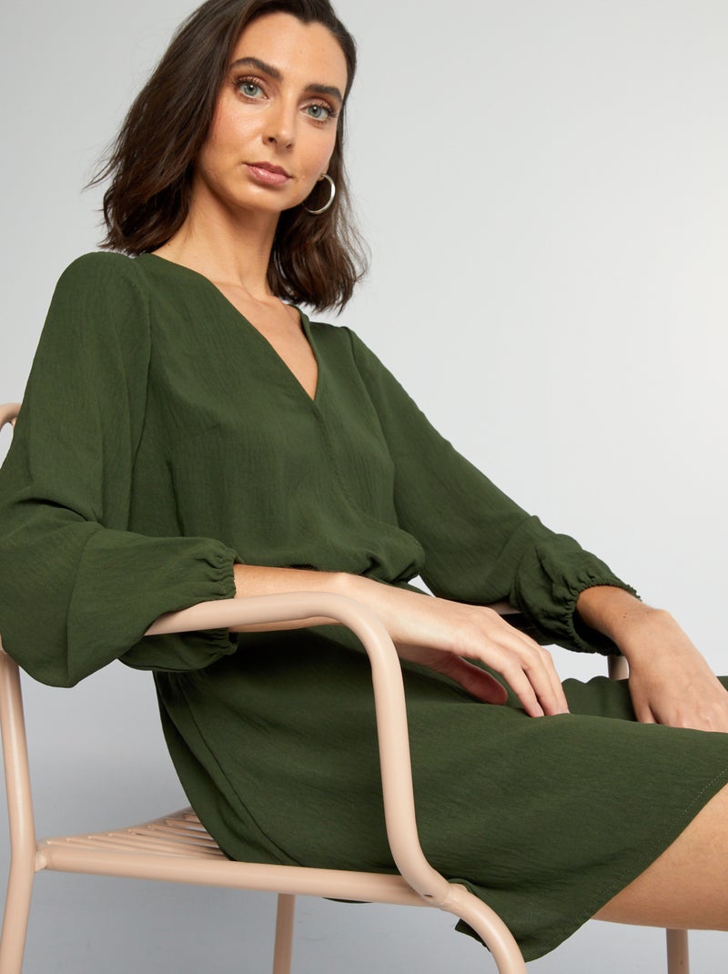 Vestido cruzado VERDE - Kiabi