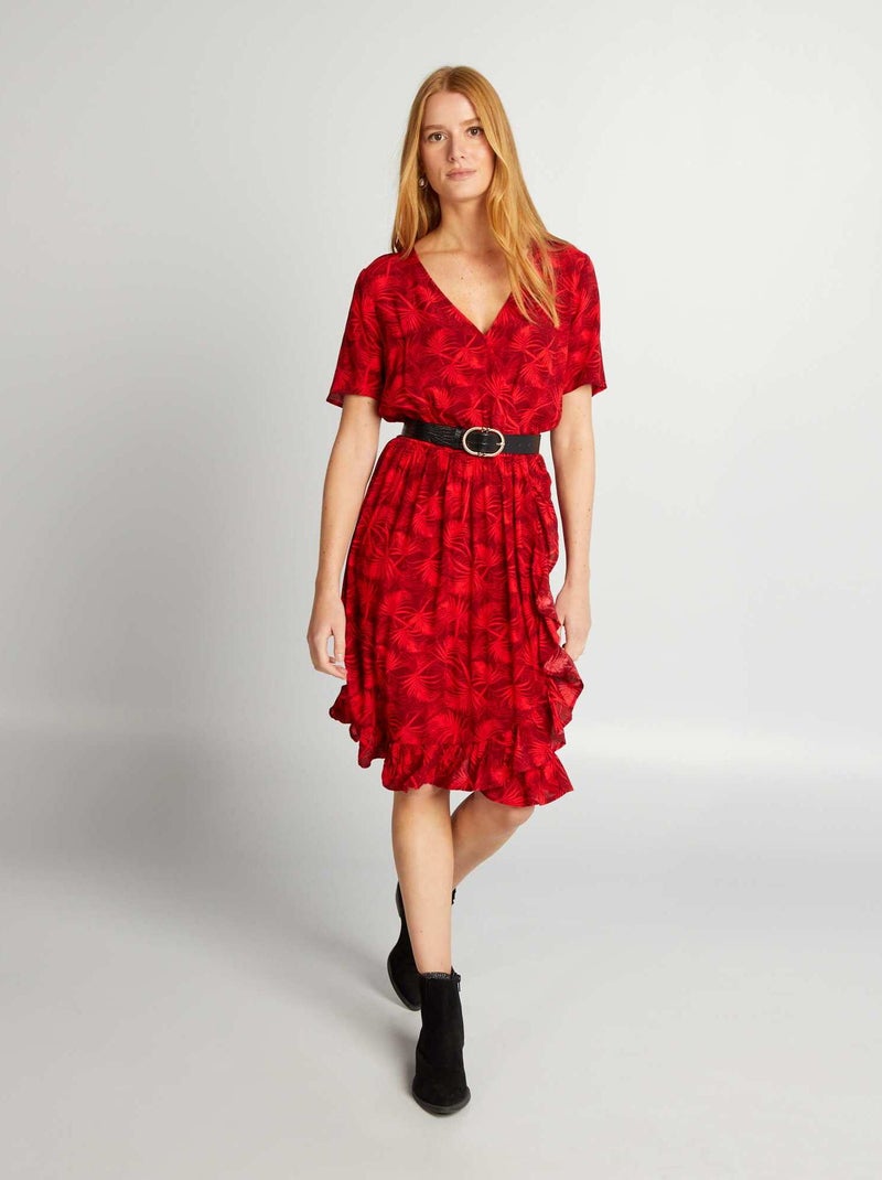 Vestido cruzado VERMELHO - Kiabi