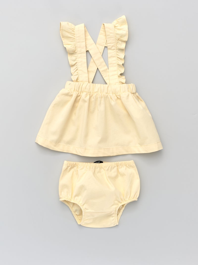 Vestido + cuecas a condizer em sarja de algodão AMARELO - Kiabi