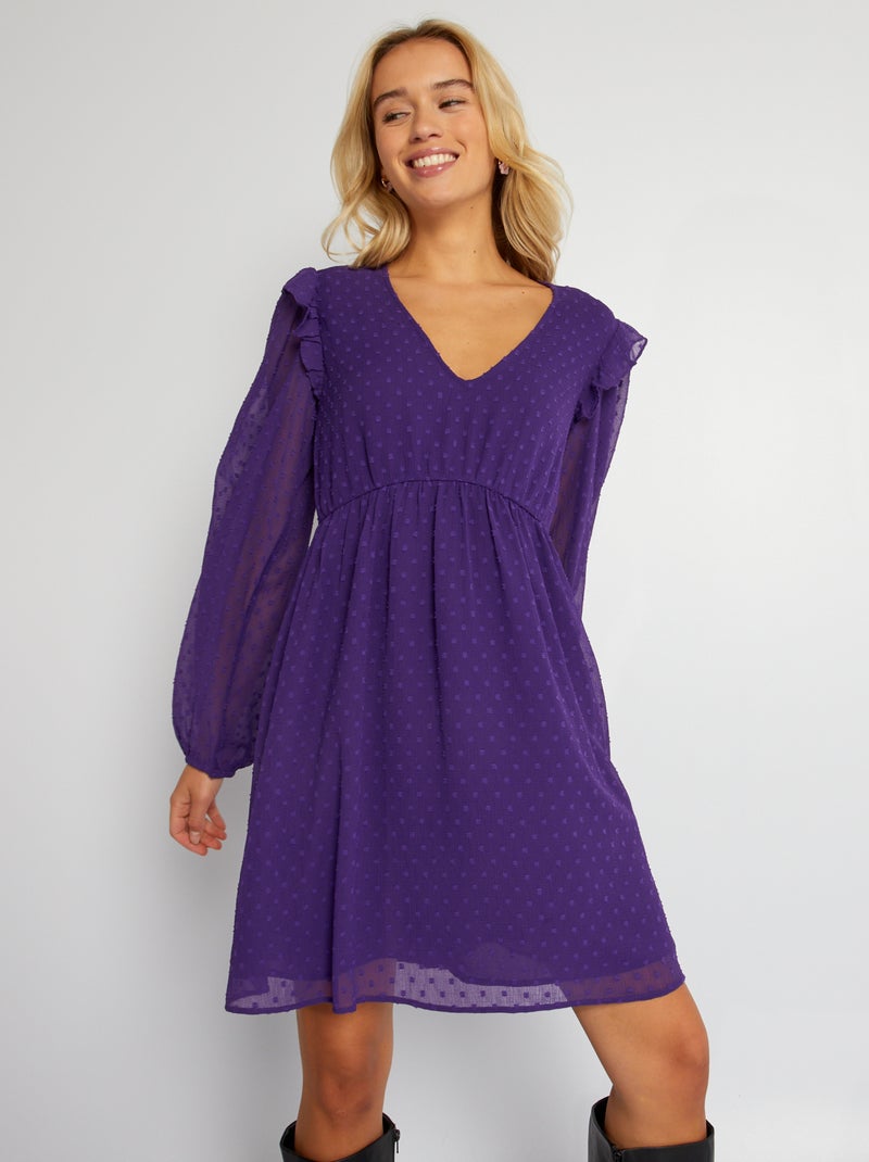 Vestido curto a ponto cheio VIOLETA - Kiabi