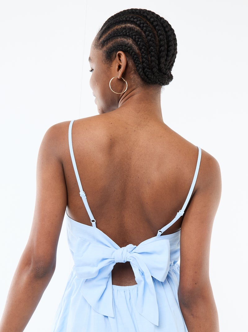 Vestido curto alças finas Azul - Kiabi