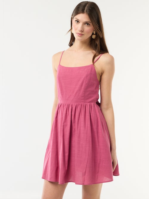 Vestido curto alças finas - Kiabi