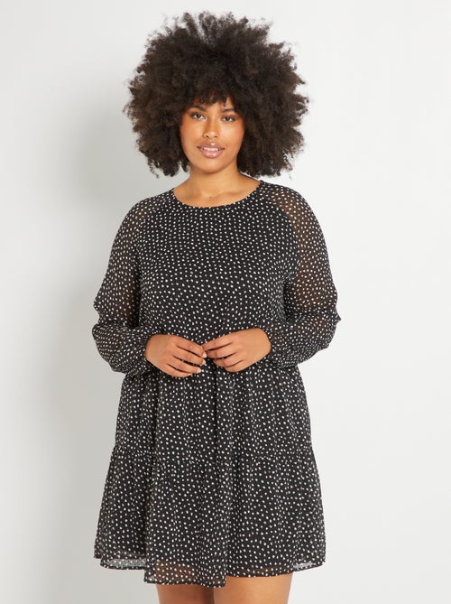 Vestido curto às 'bolinhas' - Kiabi