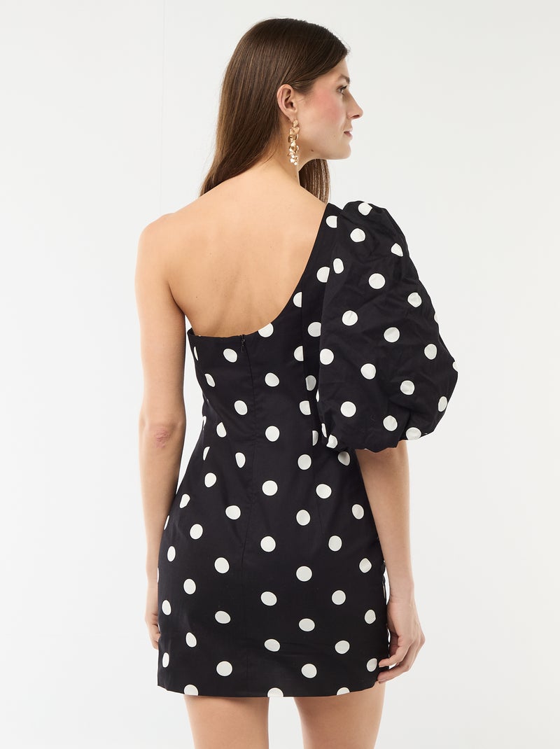 Vestido curto assimétrico Preto - Kiabi