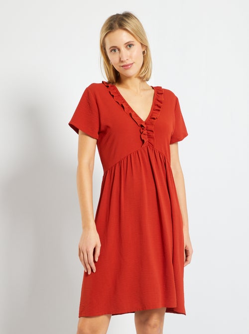 Vestido curto babydoll - Kiabi