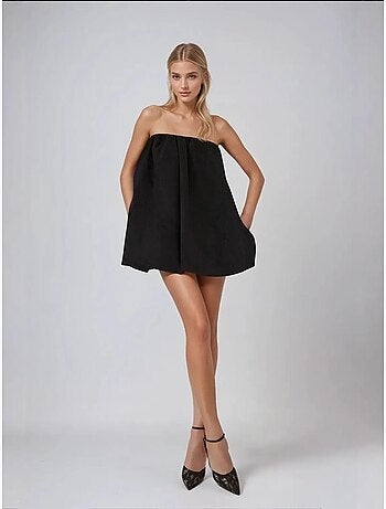 Vestido curto balão sem alças hiccup