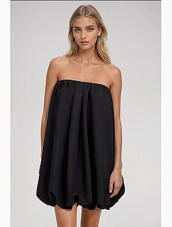 Vestido curto balão sem alças hiccup