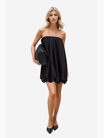 Vestido curto balão sem alças hiccup