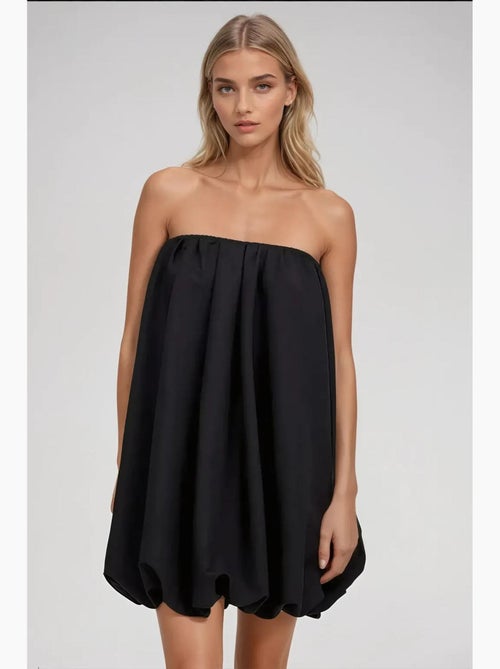 Vestido curto balão sem alças hiccup - Kiabi Vestido curto balão sem alças hiccup - Kiabi