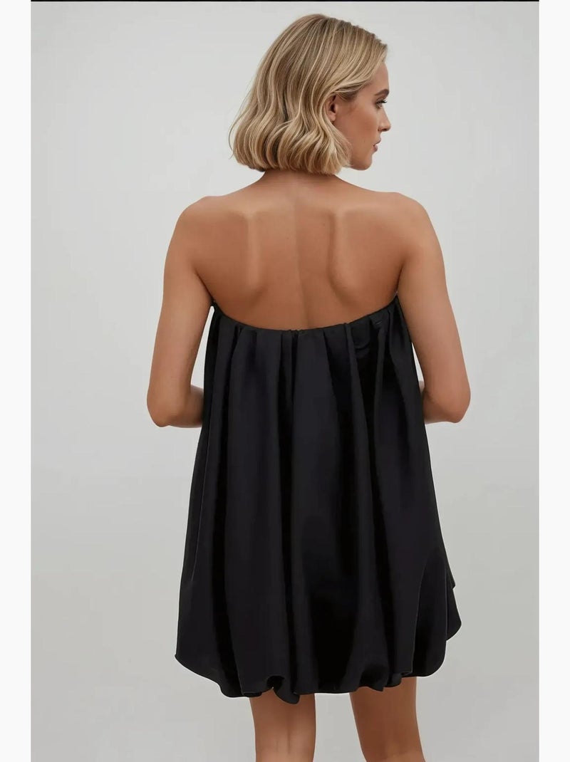 Vestido curto balão sem alças hiccup Preto - Kiabi