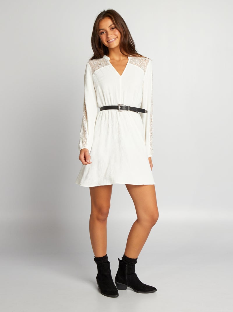 Vestido curto Branco - Kiabi