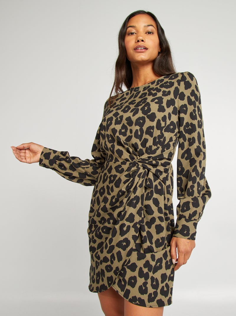 Vestido curto CAQUI - Kiabi