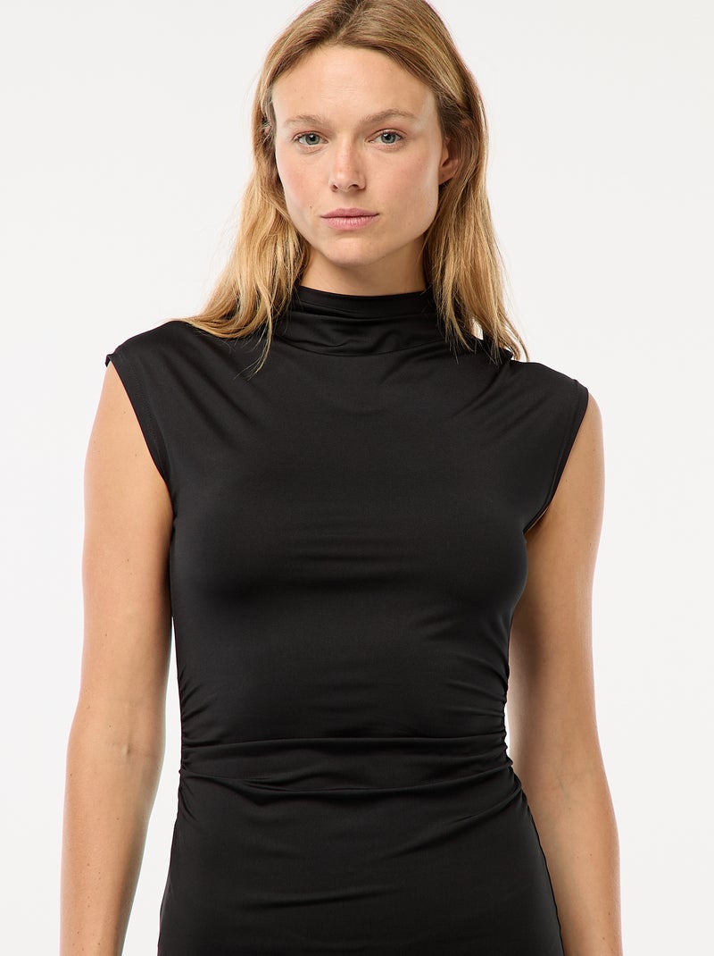 Vestido curto colado ao corpo sem mangas Preto - Kiabi