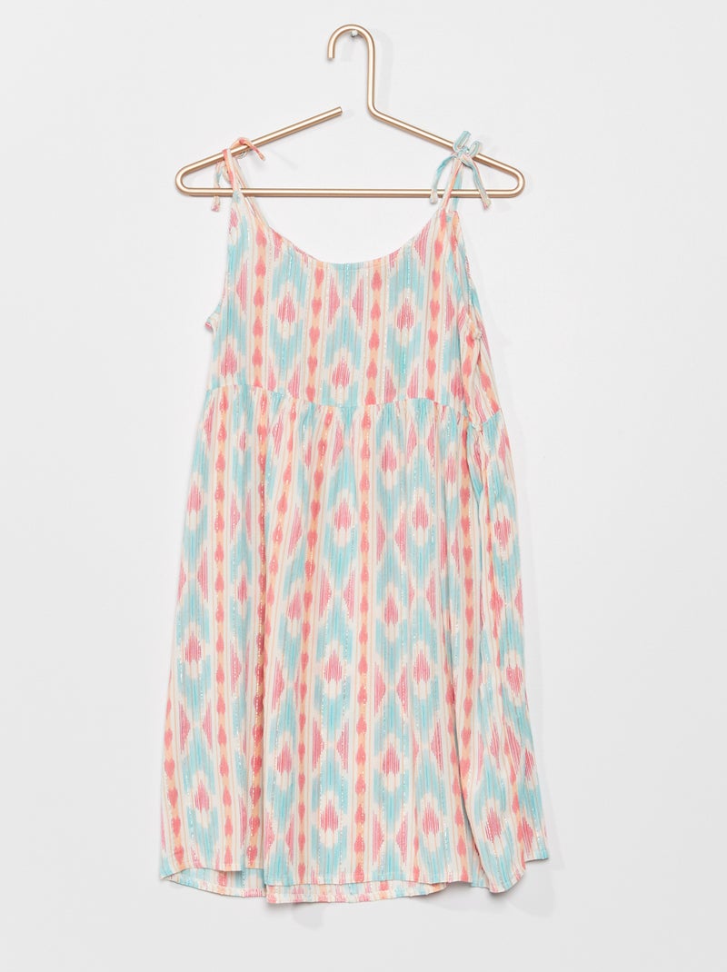 Vestido curto com alças AZUL - Kiabi
