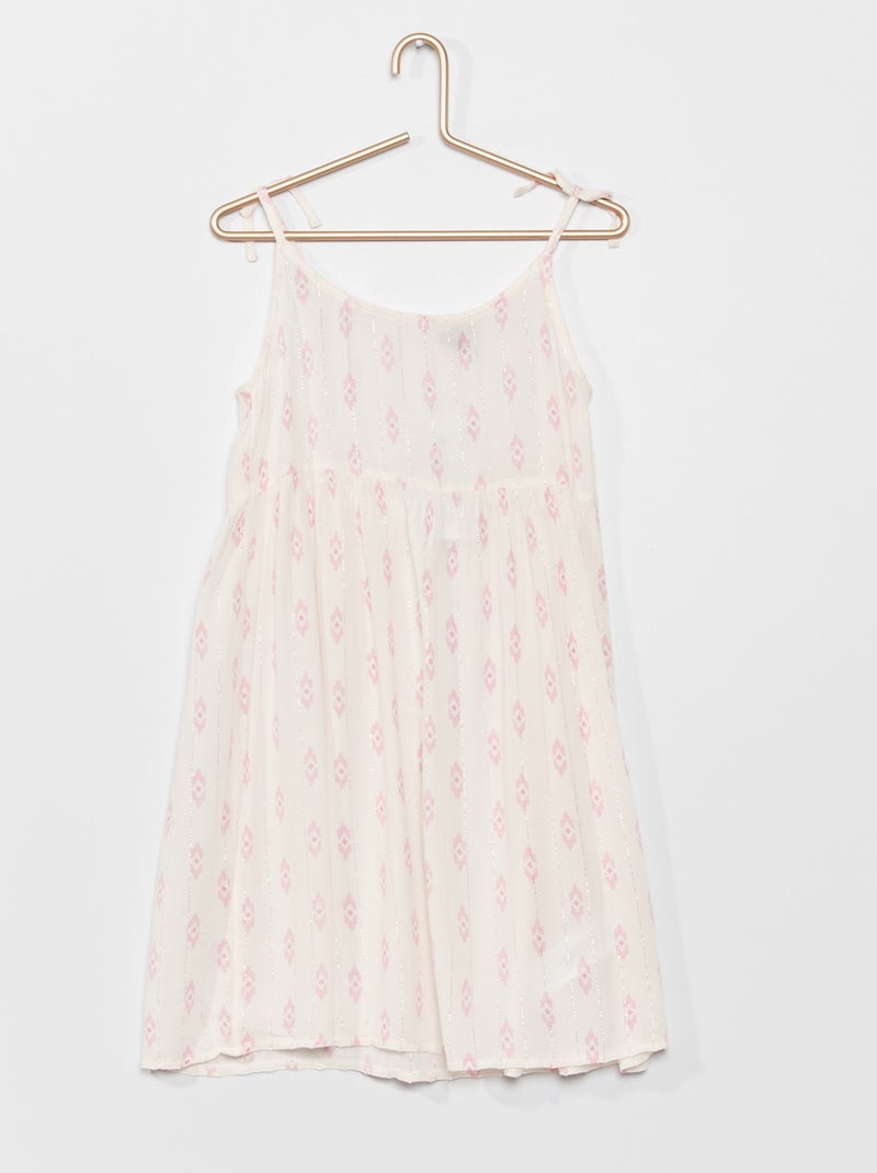 Vestido curto com alças BRANCO - Kiabi