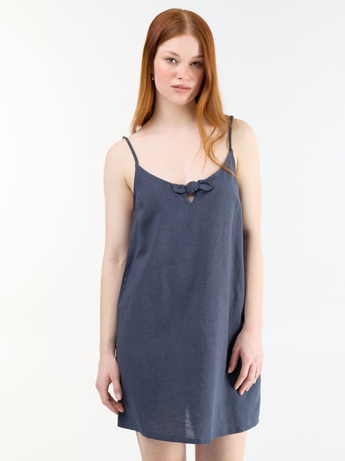 Vestido curto com alças finas ajustáveis - Kiabi
