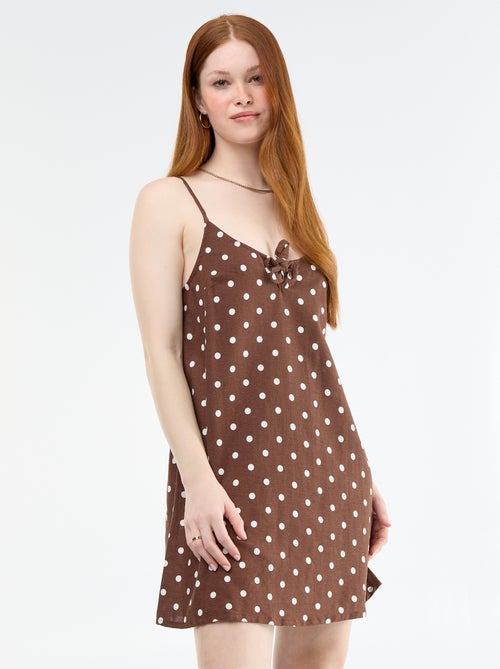 Vestido curto com alças finas ajustáveis - Kiabi