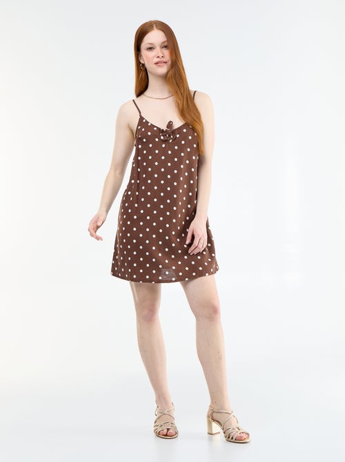 Vestido curto com alças finas ajustáveis - Kiabi