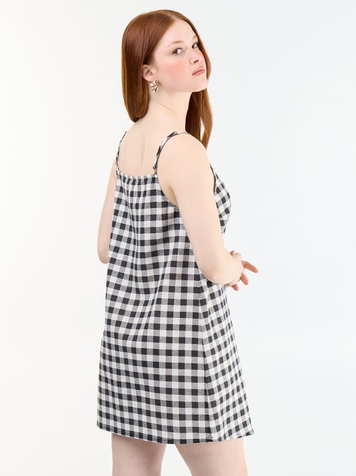 Vestido curto com alças finas ajustáveis - Kiabi