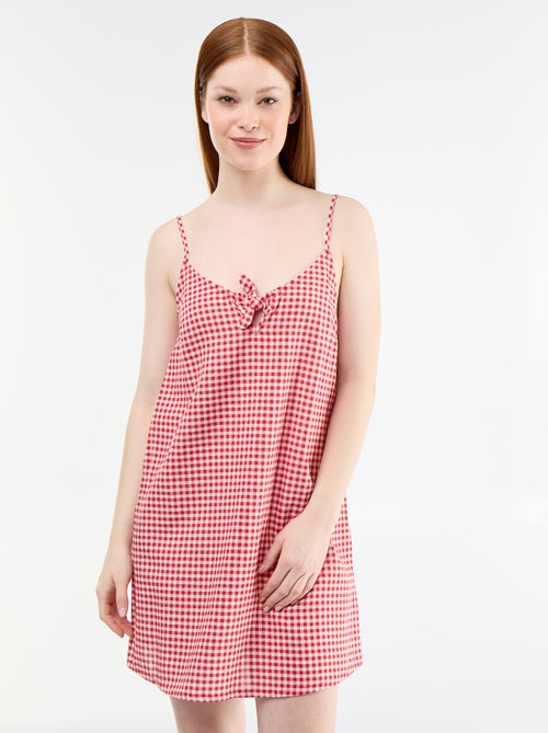 Vestido curto com alças finas ajustáveis - Kiabi