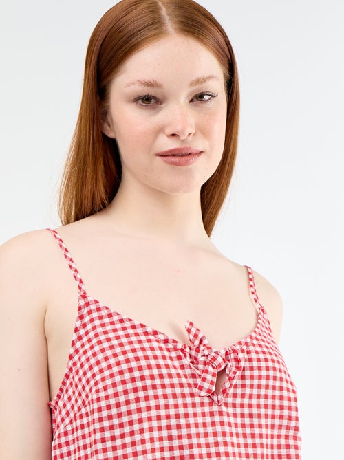 Vestido curto com alças finas ajustáveis - Kiabi