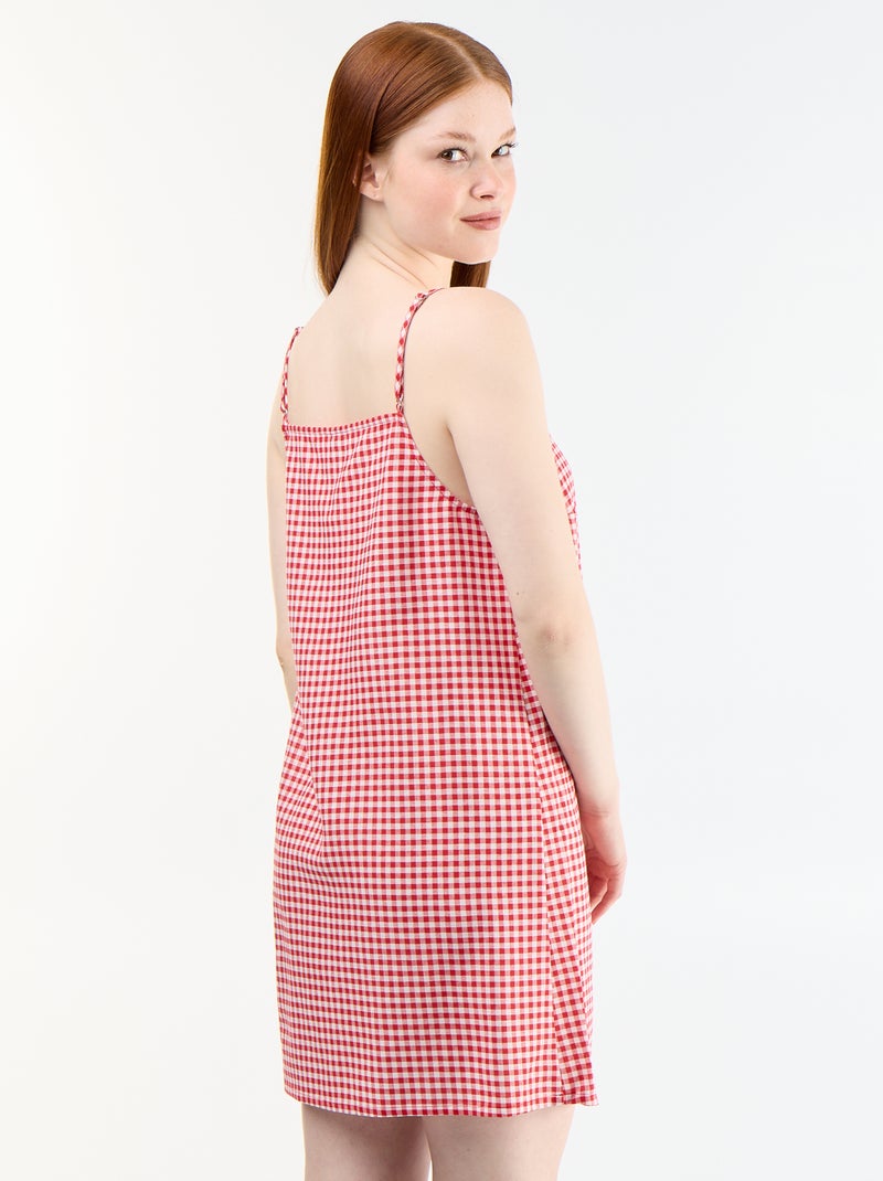 Vestido curto com alças finas ajustáveis Vermelho - Kiabi
