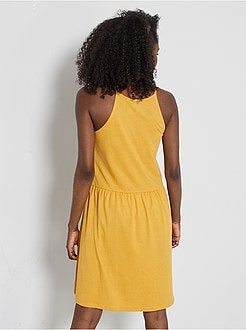 Vestido curto com alças finas - Kiabi
