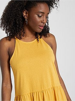 Vestido curto com alças finas - Kiabi