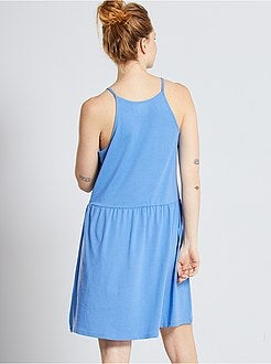 Vestido curto com alças finas - Kiabi