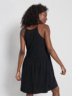 Vestido curto com alças finas - Kiabi