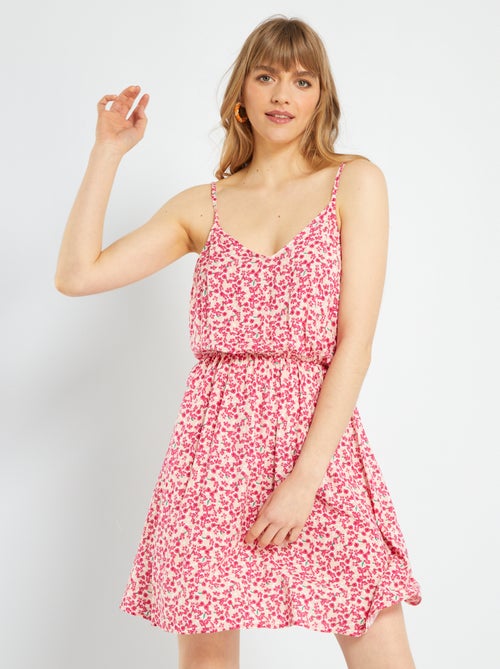 Vestido curto com alças finas - Kiabi