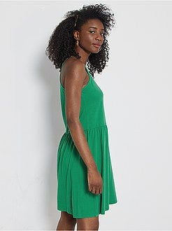 Vestido curto com alças finas - Kiabi