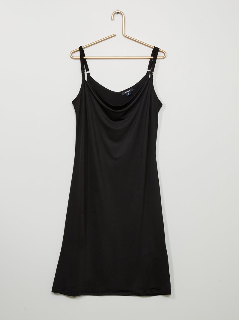 Vestido curto com alças Preto - Kiabi
