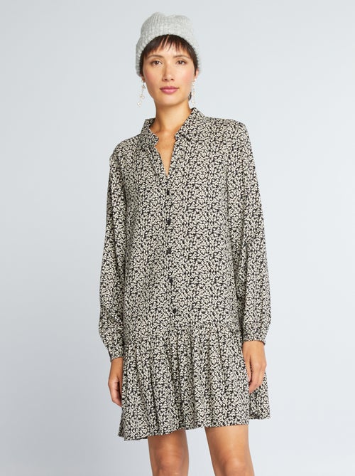 Vestido curto com base evasé - Kiabi