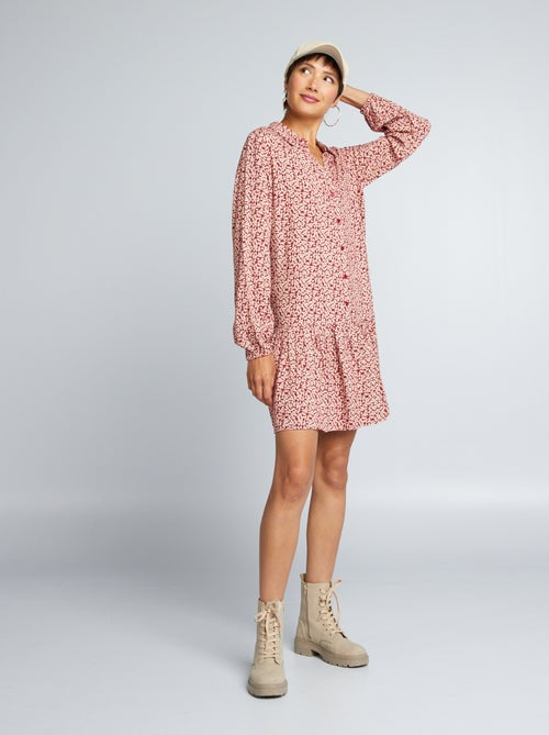 Vestido curto com base evasé - Kiabi