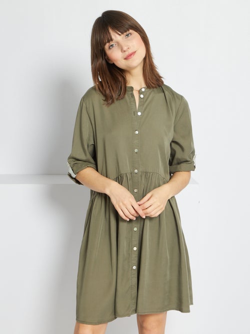 Vestido curto com botões - Kiabi