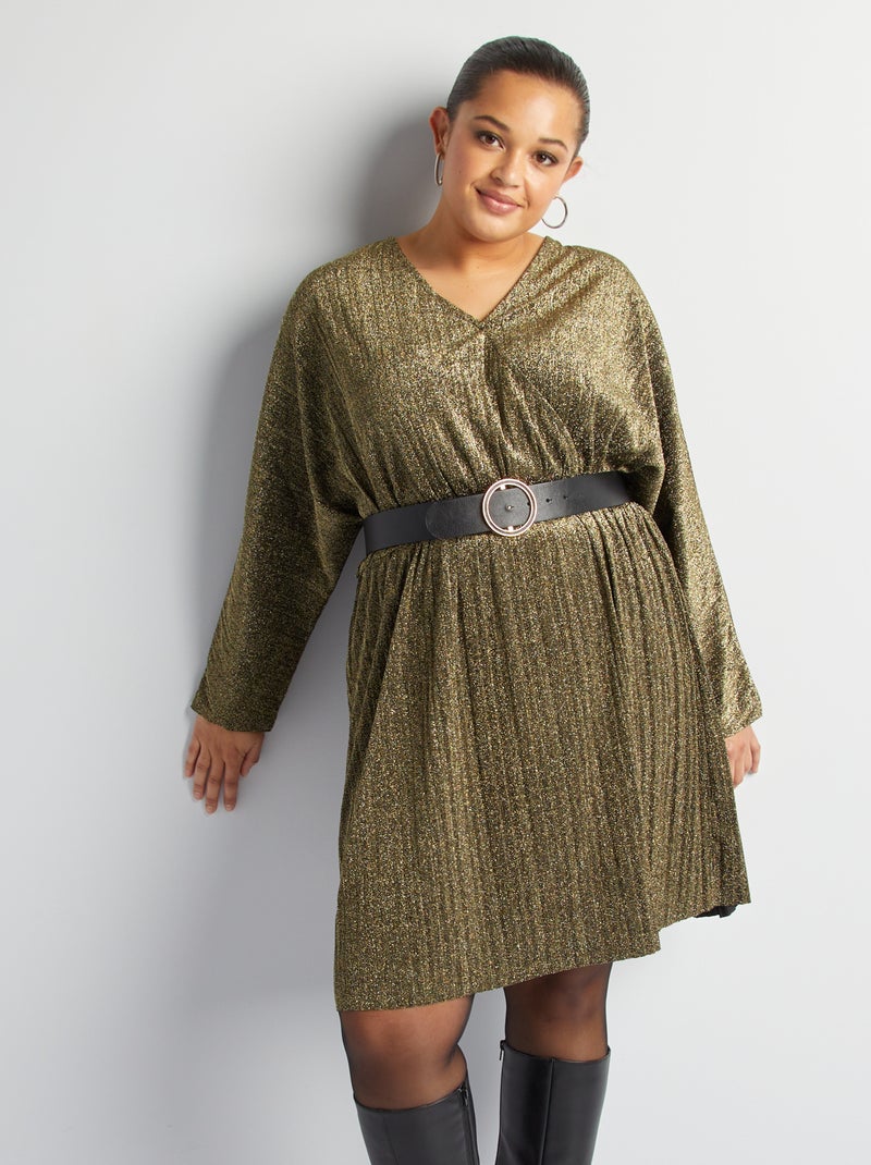 Vestido curto com brilhantes AMARELO - Kiabi