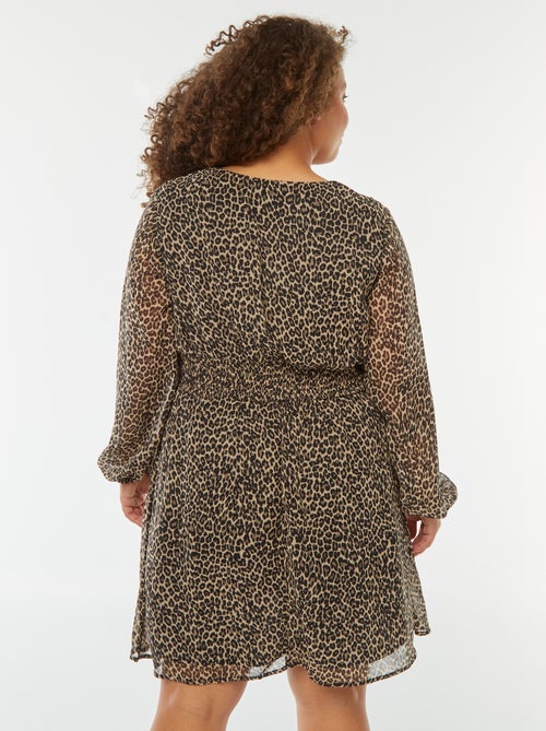 Vestido curto com cinto drapeado - Kiabi