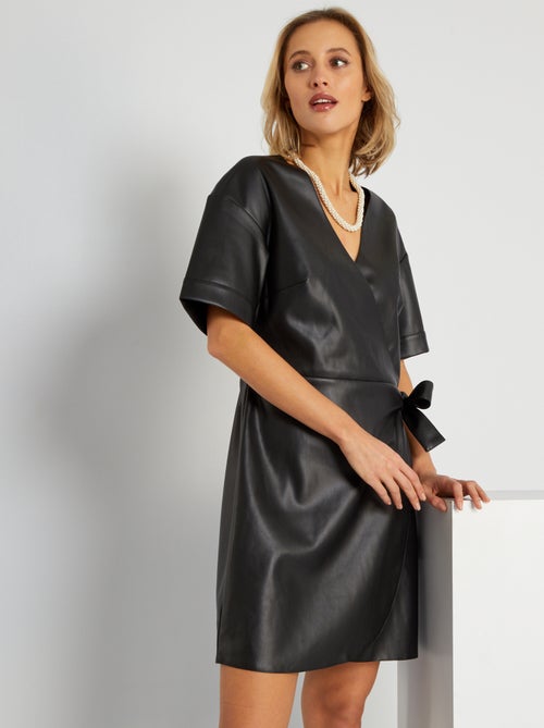 Vestido curto com cinto para atar - Kiabi