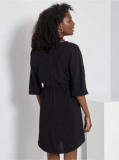 Vestido curto com cintura ajustável - Kiabi