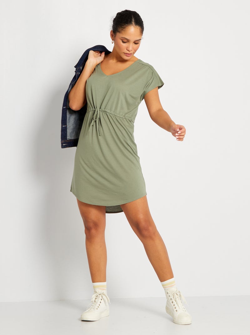Vestido curto com cordão para amarrar 'JDY' CAQUI - Kiabi