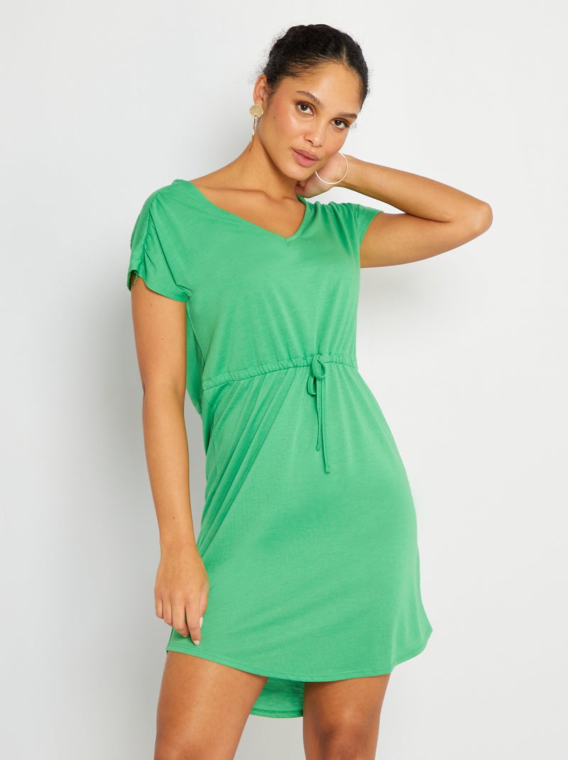 Vestido curto com cordão para amarrar 'JDY' Verde - Kiabi