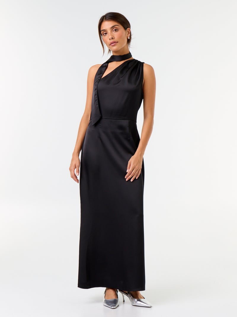 Vestido curto com corte assimétrico Preto - Kiabi