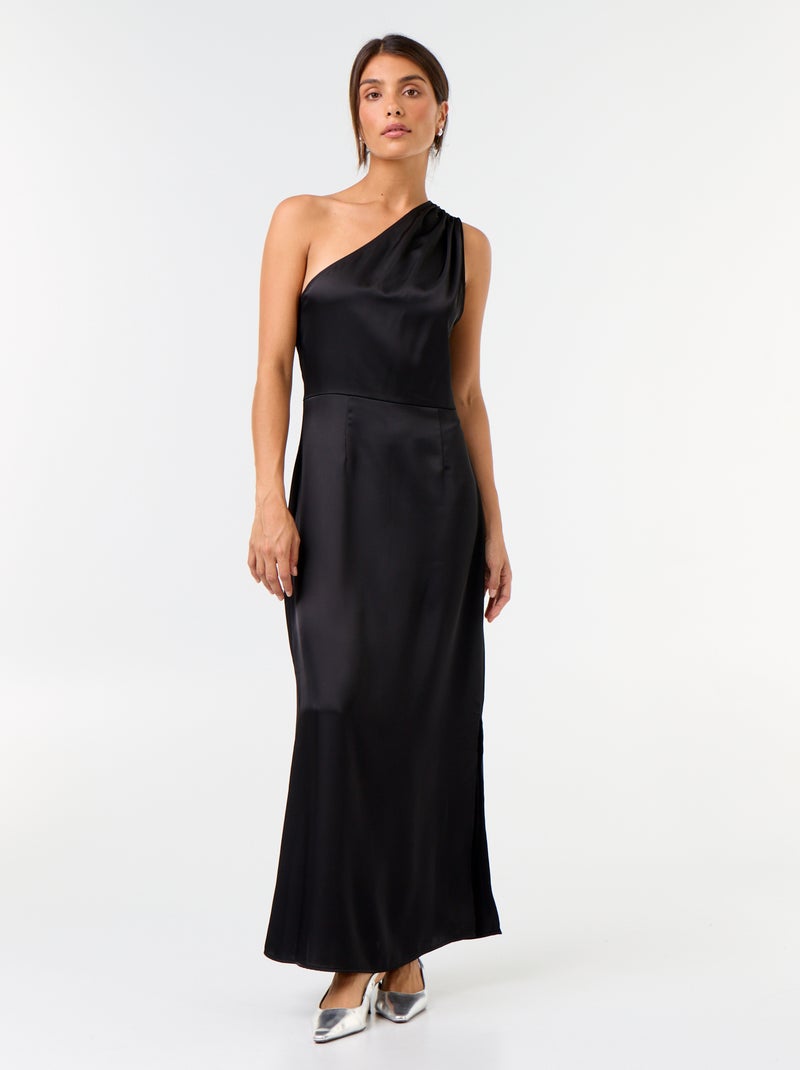 Vestido curto com corte assimétrico Preto - Kiabi