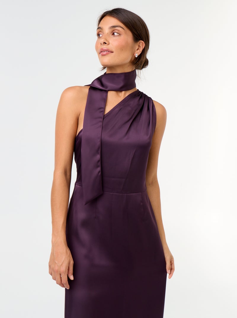 Vestido curto com corte assimétrico Violeta - Kiabi