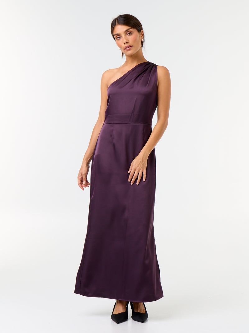 Vestido curto com corte assimétrico Violeta - Kiabi