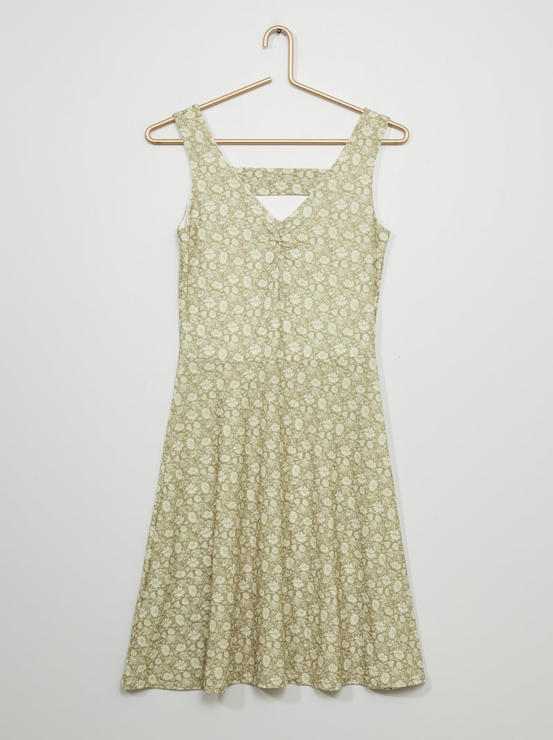 Vestido curto com costas abertas VERDE - Kiabi