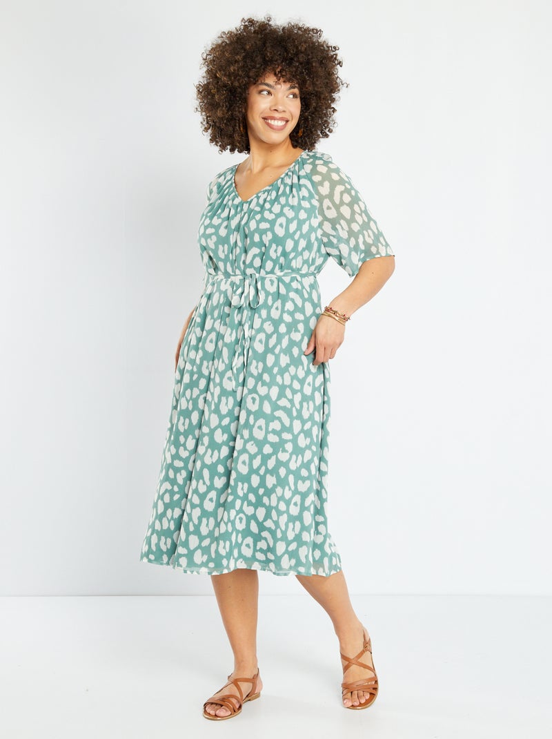 Vestido curto com decote redondo 'Only' VERDE - Kiabi